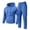 Blue, variant on Mens Sweatsuits 2 Piece Sets Big And Tall Long Sleeve Collar Drawstring Hoodies & Cargo Joggers Sweatpants Tracksuits Set