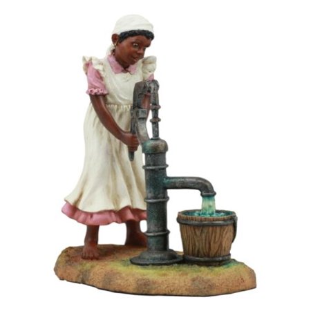 - Vintage Black Americana History African American Girl Pumping Water Statue 6.5