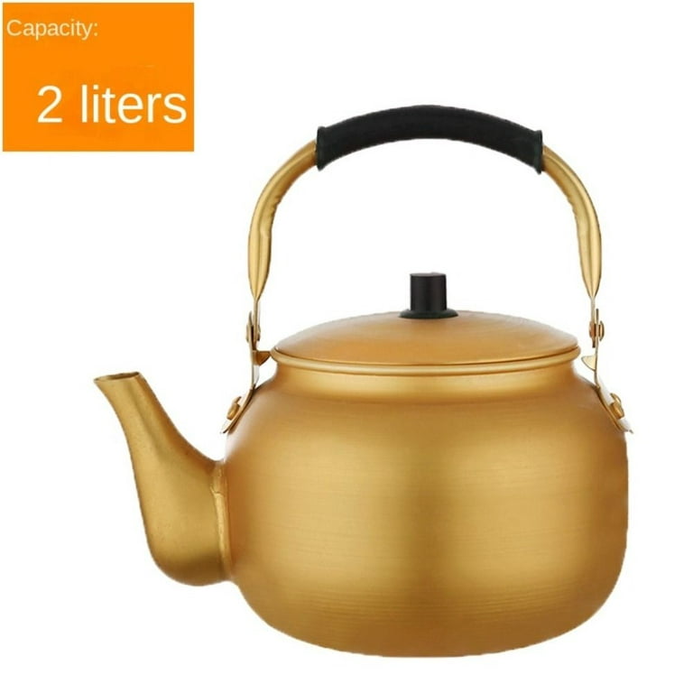 0.75-4L Large Capacity Household Outdoor Travel Cookware Water Kettle Gold  Aluminum Portable Teapot Coffee Pot 2L