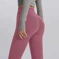 thumbnail image 5 of Maqroz Workout Leggings for Women Elastic Waisted Stretch Yoga Pants Casual Solid Color Summer Clothing Outdoor Workout Legging for Running, 5 of 9