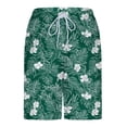 thumbnail image 5 of Aobny Board Mens Shorts Hawaiian with Liner Bottoms Casual Big & Tall Slim Shorts,Green,XL, 5 of 6