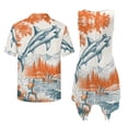 thumbnail image 7 of Psesaysky Hammerhead Shark Print Matching Couple Clothes Mens Summer Short Sleeve Shirts Womens Sleeveless A Line Tank Sundress for Beach Vacation Couple Luau Outfit,Beautiful View, 7 of 7