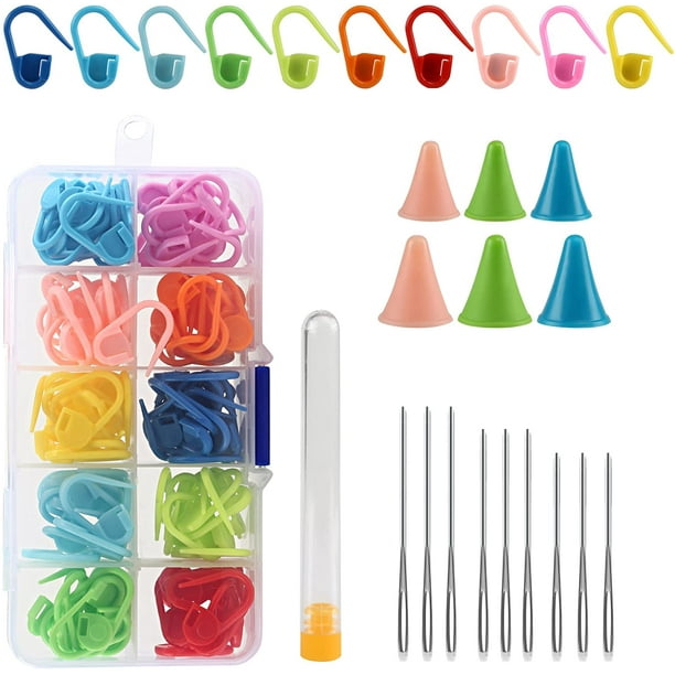 Naler Knitting Kit, 120Pcs Locking Stitch Markers and 9Pcs Large Eye