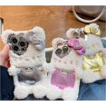 thumbnail image 2 of Popular en invierno, funda de teléfono de felpa Hello Cute Cartoon Kitty a prueba de congelación para iphone 13 14 15 plus/pro/pro max, 2 of 3