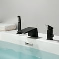 thumbnail image 5 of Cobbe Single Handle Bathroom Bathtub Faucet with 3.5-Inch Wide Waterfall Spout and Handheld Shower 3-Hole Deck Mount Matte Black, 5 of 12
