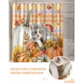thumbnail image 6 of Thanksgiving Pumpkin Shower Curtain Set ，Waterproof Fabric Shower Curtains Cat Fall Botanical Sunflower Buffalo Plaid Shower Curtains for Bathroom,Bathroom Decor 72"x78", 6 of 7