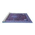 thumbnail image 2 of Ahgly Company Machine Washable Indoor Round Medallion Blue Traditional Area Rugs, 6' Round, 2 of 4