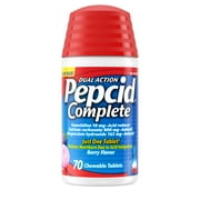 Pepcid Complete Acid Reducer + Antacid Chews, Berry Flavored, 70 Count