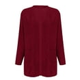 thumbnail image 2 of Blouses For Women Dressy Casual Casual Long Sleeved Solid Color Corduroy Cardigan, Loose Fit, Daily Life & Family Gathering, Polyester 1PC, Red XL, Size S-2XL, 2 of 8