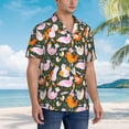 thumbnail image 5 of Xecao Roosters and Chicks print Hawaiian shirt - a stylish short-sleeve button-down for men, perfect for casual beach and tropical outings., 5 of 9