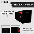 thumbnail image 5 of Ilyapa Modern Angle Design Post Mount Modern Mailbox - Black Exterior Powder Coated Steel, All Weather & Corrosion Resistant, Stainless Steel Hinges, 5 of 8