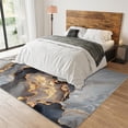 thumbnail image 3 of Area Rug Gradual Black Gray Gold Marble Aesthetic Rug 4' x 5', Modern Abstract Gilded Art Bedroom Bedside Carpet, Soft Anti Slip Machine Washable Room Living Room Decor, 3 of 6