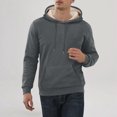 thumbnail image 2 of MGCWSH Men's Heavy Hoodie Sherpa Fleece Lined Pullover Thick Winter Hooded Sweatshirt Dark Gray XL, 2 of 9