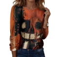 thumbnail image 3 of Trgacdwlo Halloween Womens Sweatshirt Retro Ghost Halloween Pumpkin Long Sleeve Womens Tunic Tops Funny Pumpkin Ghost Fall Pullover Shirts, 3 of 8