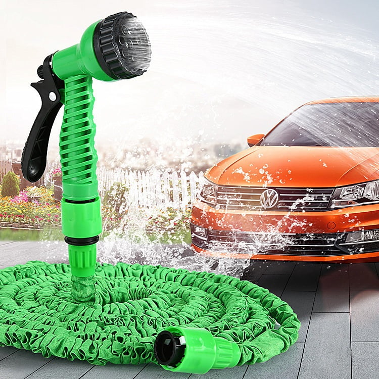 ODYSITE 50ft Garden Hose Water Pipe, Durable Water Hose with 7 Function  Nozzle, Portable Garden Hose for Gardening Lawn Car Pet Washing, Green