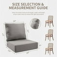 thumbnail image 2 of Outdoor Chair Cushions Set 24 x 24 x 6 inch, Waterproof & Fade Resistant Patio Furniture Replacement Deep Seat & Back Cushions for Patio Chair Sofa Couch, Gray, 2 of 8