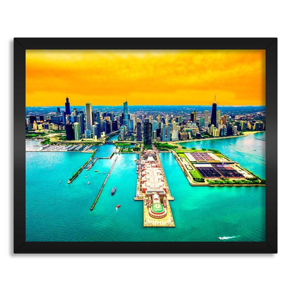 Second Story Collection, Chicago 16x20 Straight Fit Framed Canvas