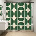 thumbnail image 4 of ZZHZGZ Canada Sale Rideau de Douche Vert Mi-Moderne Art Géométrique Abstrait Rideaux de Bain pour Salle de Bain Motif Coloré Unique Polyester Salle de Bain, 4 of 4