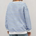 thumbnail image 5 of kamemir Oversized Hoodies for Women Womens Oversized Striped Color Block Sweatshirts Long Sleeve Crewneck Casual Loose Fitting Pullovers Tops Shirts(Blue,S), 5 of 6