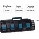 thumbnail image 3 of Reemplazo de Batería de 5.0Ah para Makita Batería de 18V Compatible con 18 Volt BL1860B BL1850B BL1840B BL1830B BL1815B 4xBatteries+ DC18SF 18V de Ion de Litio Rapid Optimum Juego Charger de 4 Pue..., 3 of 10