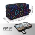 thumbnail image 4 of Goofa Colored Hearts Printed Toiletry Bag with Handle,Large Capacity Travel Makeup Cosmetic Bag for Women, Carry on Airport Airline Compliant Bag, 4 of 9