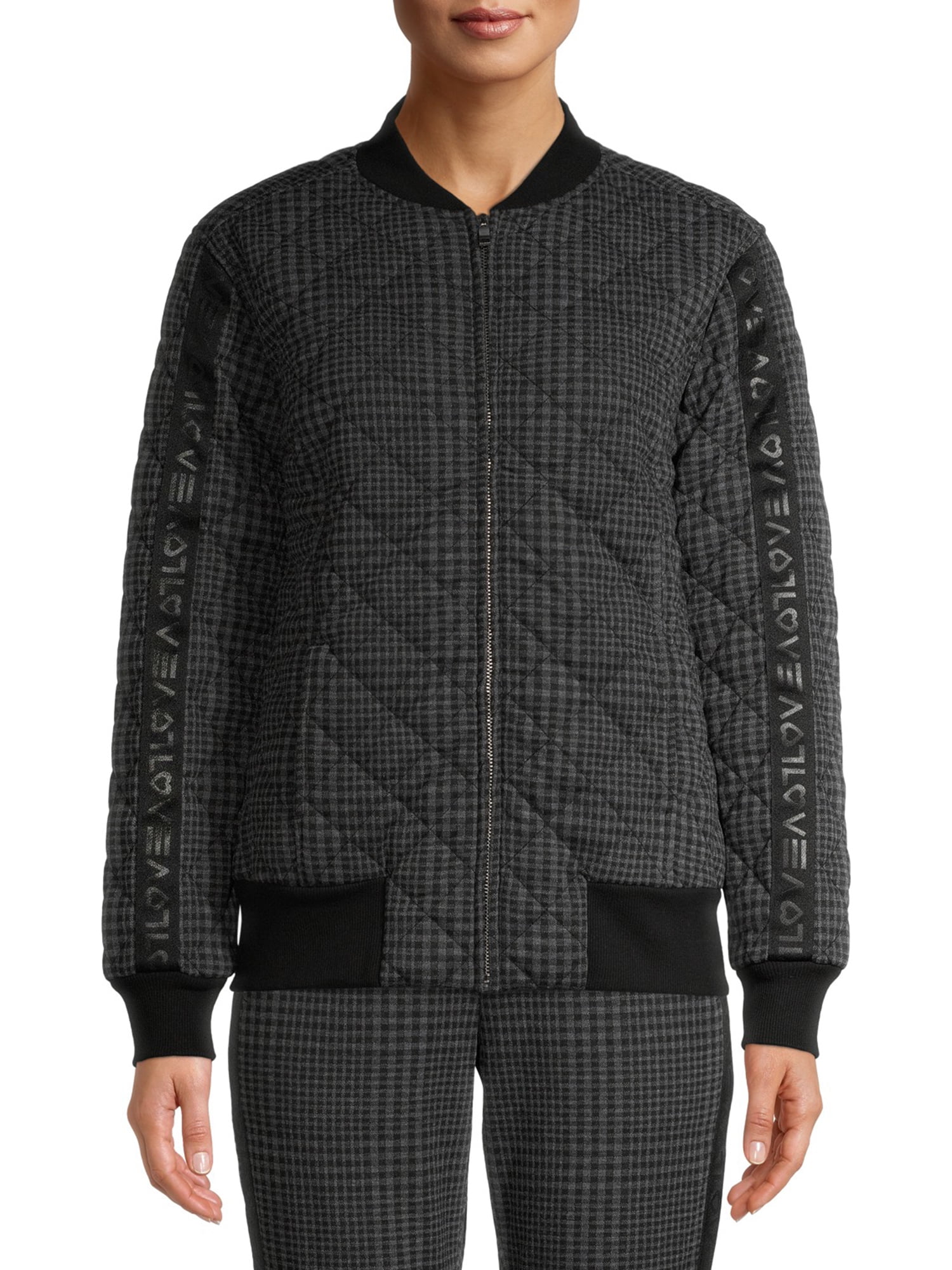 Plaid Knit Bomber Jacket - Walmart 