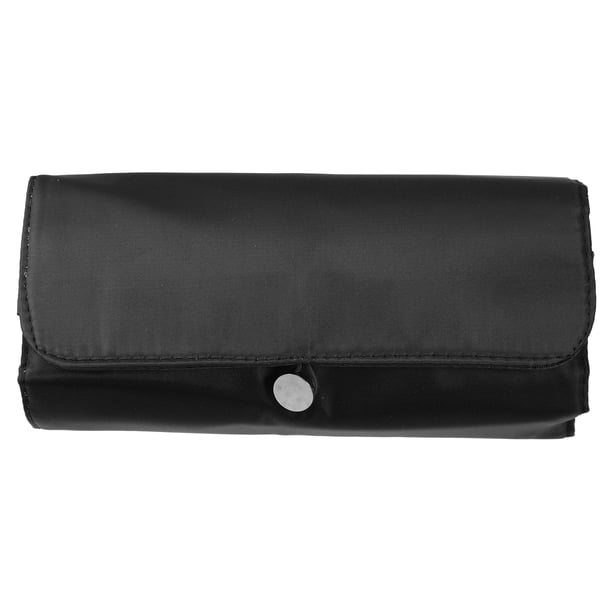 Bolsas de maquillaje de viaje Unique Bargains 1 Pcs, soporte para brochas de maquillaje, bolsa organizadora de maquillaje portátil, impermeable, negra