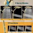 thumbnail image 2 of Shower Heads with Handheld Spray Combo Gold, 10 Inch High Pressure Rain/Rainfall Shower Head, Height Adjustable Dual 2 in 1 Shower Head System with Stainless Steel Hose, 2 of 8