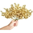 thumbnail image 7 of TETOU 14 Packs Gold Christmas Glitter Berries Stems,7.8 Inch Artificial Christmas Picks for DIY Xmas Tree Wreath Garland Holiday Home Indoor Winter Decoration, 7 of 7