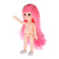 thumbnail image 2 of Lovely Moveable Jointed 1/12 Doll Nude Body 3D Eyes Piezas de Bricolaje - cabello con flequillo cabello rosado con flequillo CUTICAT Cuerpo de muñeca BJD, 2 of 7