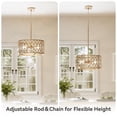 thumbnail image 4 of Tribesigns 13" Pendant Lights, 2-Light Modern Chandelier with Adjustable Height, E26 Base Metal Drum Dining Room Light Fixture, Island Lights for Kitchen, Entryway, Living Room, Foyers, 4 of 9