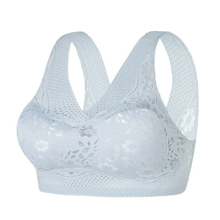 Women s Summer Ice Silk Women Bras Plus Size Front Closure Seamless Beauty Back Bra Gathers Together without Steel No Wire Bra Ring Wipe Bra Lace Underwear Women s Chest Wrap Sports Vest