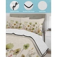 thumbnail image 4 of Sage Green Yellow Spring Floral Full Size Down Alternative Comforter,Lightweight Comforter Quilt Bedding Set with Pillow Shams Watercolor Botanical Summer Flowers Bed Comforter Duvet Insert 78"x90", 4 of 7