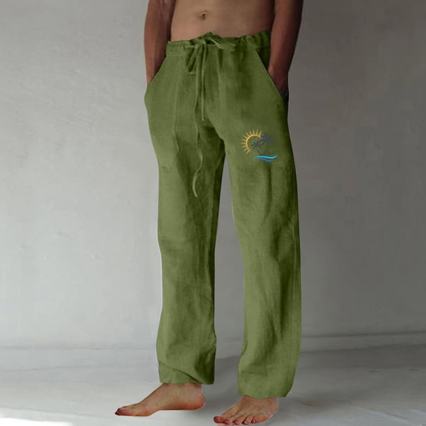 Pantalones largos para hombre, moda, estampados, casuales, cintura elástica con bolsillo, pantalones deportivos, pantalones de poliéster para hombre.