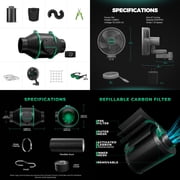Mars Hydro FC-E3000 Complete Grow Tent Kits | 300W LED Grow Light+100x100x180cm Indoor Tent+4″ Ventilation System | 6“ Clip-on fan | for 2-4 Plants