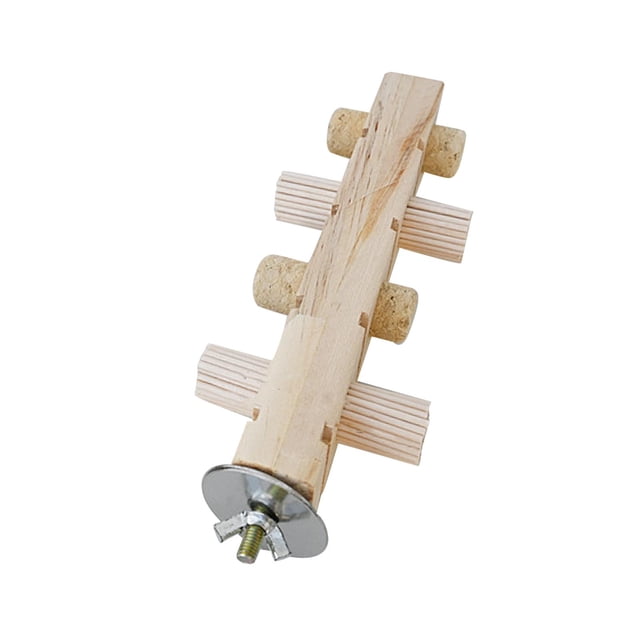 Juguetes masticables para loros, soporte de juego, juguete de entrenamiento para periquitos pequeños y medianos Sin pintar