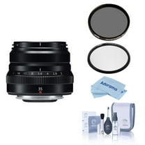 Fujifilm XF 35mm f/2 R WR Lens, Black, Bundle with Tiffen 43mm UV and CPL Lens Filters