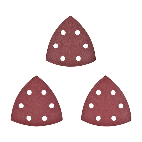 15pcs Triangle Detail Sander Sandpaper,Sanding Paper Sander Pads Sheet Assorted 6 Hole 180/240/320 Grits