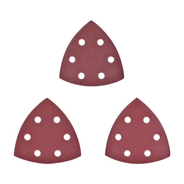 15 piezas de papel de lija triangular, hojas de almohadilla de lijado variadas de 6 agujeros, granos 180/240/320