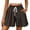 #03Coffee, variant on Womens Flowy High Waisted Shorts Loose Fit Drawstring Casual Summer Shorts with Side Pockets Blue M