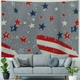 thumbnail image 4 of Fenyluxe 4th of July Tapestry Wall Hanging American Flag Tapestries Aesthetic Star Grey Patriotic Tapestry for Independence Day College Dorm Holiday Wall Decor Decorative Backdrop Painting, 4 of 6