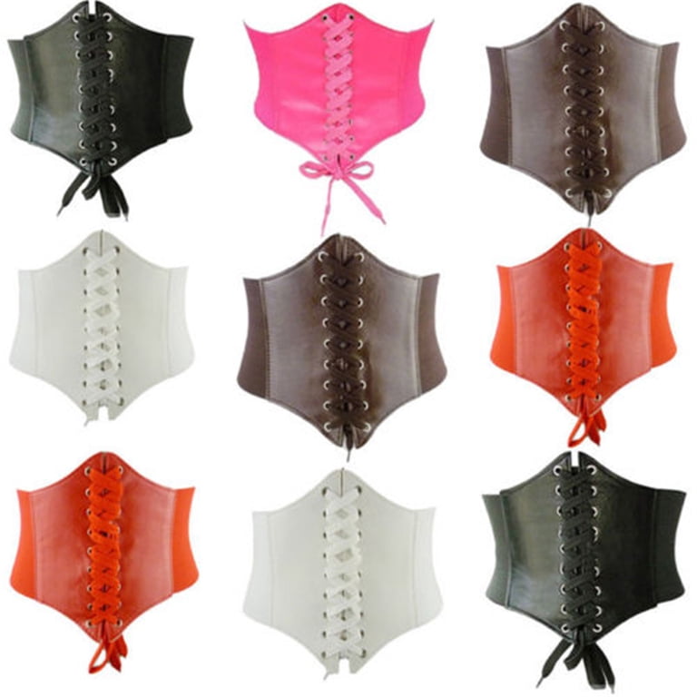 PU Leather Wrap Corset Belt No Buckle Boho Tie Waistband Women Ladies Soft PU Leather Wrap Around Tie Waistband Lace  main image 4