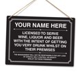 thumbnail image 1 of Tamaño: 8 x 12 pulgadas Letrero de metal para pared Licencia para servir vino, licor, cerveza, información sobre restaurante y bar, 1 of 5