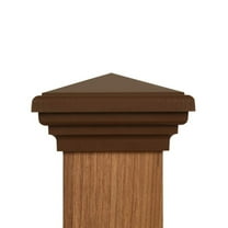 4x4 Post Cap (3.5") Brown Newell Island Flat Square Top for Outdoor Fences, Decks, Mailboxes and Railing, by Atlanta Post Caps