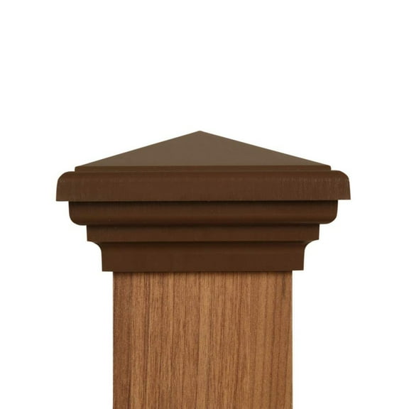 4x4 Post Cap (3.5") Brown Newell Island Flat Square Top for Outdoor Fences, Decks, Mailboxes and Railing, by Atlanta Post Caps
