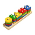 thumbnail image 1 of Bloques de madera para clasificar formas y reconocer colores. Juguete sensorial para aprender a emparejar formas. B, 1 of 9