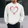 thumbnail image 2 of Stamzod Valentines Sweatshirts for Men Long Sleeve Lover Heart Casual Tops Loose Crew Neck Sweatshirt for Mens White E XL, 2 of 6