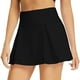 thumbnail image 2 of Faldas deportivas elásticas para mujer: faldas informales de tenis y golf con pantalones cortos interiores, diseño de bolsillos de cintura alta, 2 of 7