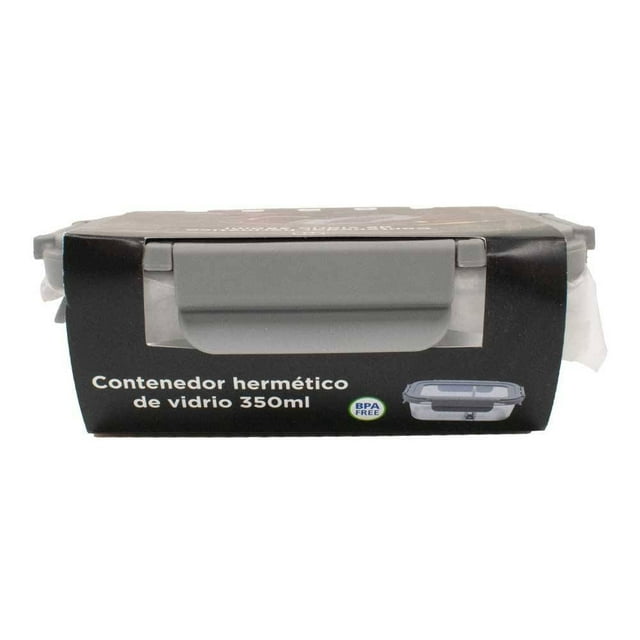 Contenedor Hermético Hometrends de Vidrio Transparente Cuadrado 350 ml