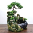 thumbnail image 4 of Waterfall Fountain, Tabletop Fountain Waterfall Function Desk Decoration with Simulation Landscape, Trees, Rockeries and Water , Succulent Plant Cultivation, 4 of 7
